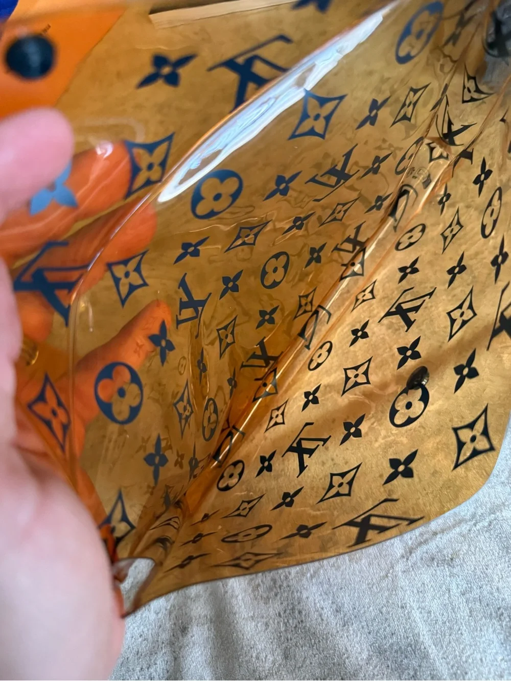 Louis Vuitton Amber Transparent Monogram PVC Envelope Clutch